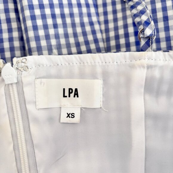 LPA Martina Blue Gingham Vinyl Mini Dress - Picture 8 of 8